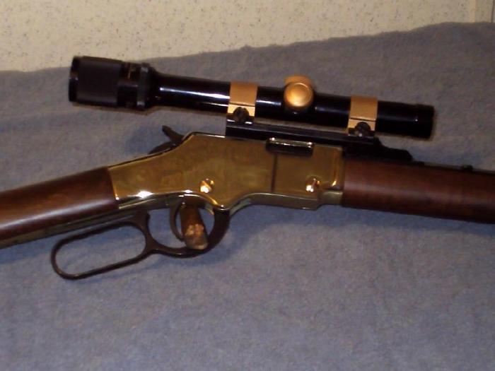 Henry Lever Action Rifle, Golden Boy 22 Mag, Scope For Sale at